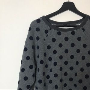 J Crew Textured Polka Dot Sweatshirt Sz L